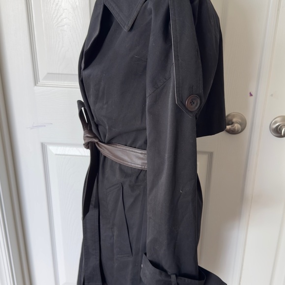 Badgley Mischka Black Trench Coat - Picture 4 of 9